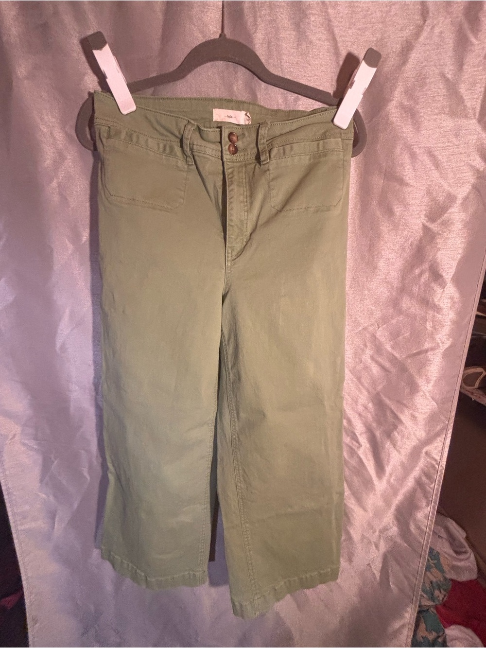 Wide Leg Women's Pants in Olive Green